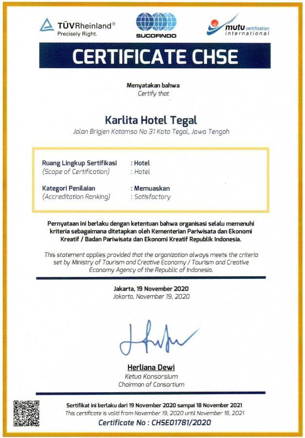 Karlita Hotel Tegal Eksteriør bilde
